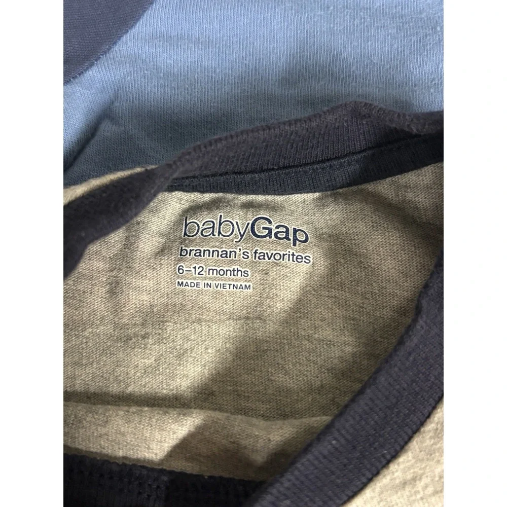 babyGap 6-12M Striped Long Sleeve Crew Neck Cotton Knit Tees (2)